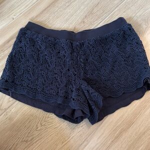 Lilly Pulitzer Navy Lace Overlay Shorts